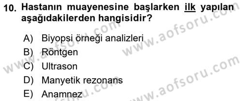 Temel Klinik Bilgisi Dersi 2025 - 2026 Yılı (Vize) Ara Sınav Soruları 10. Soru