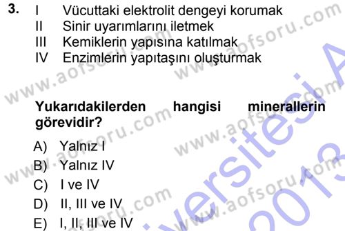 Temel Yem Bilgisi ve Hayvan Besleme Dersi 2012 - 2013 Yılı (Final) Dönem Sonu Sınavı 3. Soru