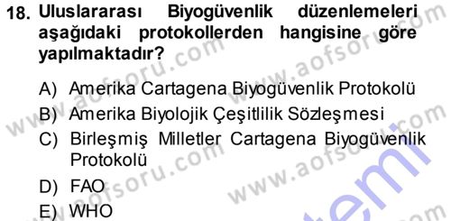 Temel Yem Bilgisi ve Hayvan Besleme Dersi 2013 - 2014 Yılı (Vize) Ara Sınavı 18. Soru