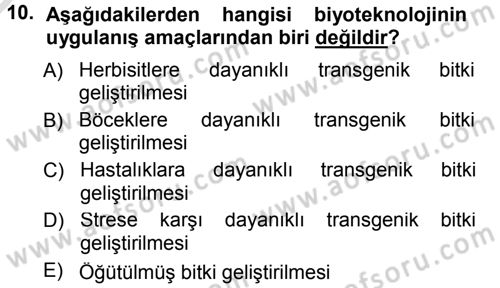 Temel Yem Bilgisi ve Hayvan Besleme Dersi 2014 - 2015 Yılı Tek Ders Sınavı 10. Soru