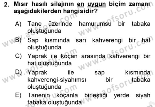 Temel Yem Bilgisi ve Hayvan Besleme Dersi 2017 - 2018 Yılı (Final) Dönem Sonu Sınav Soruları 2. Soru