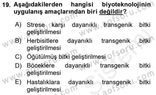 Temel Yem Bilgisi ve Hayvan Besleme Dersi 2018 - 2019 Yılı (Vize) Ara Sınavı 19. Soru