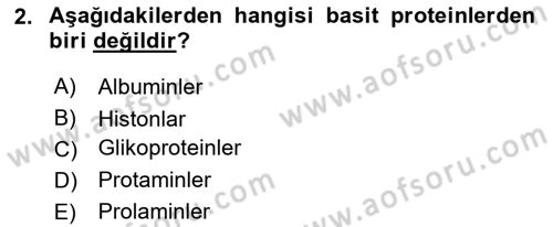 Temel Yem Bilgisi ve Hayvan Besleme Dersi 2019 - 2020 Yılı (Final) Dönem Sonu Sınavı 2. Soru