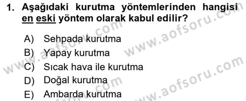 Temel Yem Bilgisi ve Hayvan Besleme Dersi 2020 - 2021 Yılı Yaz Okulu Sınavı 1. Soru