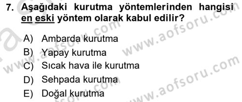 Temel Yem Bilgisi ve Hayvan Besleme Dersi 2021 - 2022 Yılı (Vize) Ara Sınavı 7. Soru