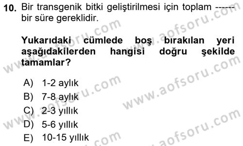 Temel Yem Bilgisi ve Hayvan Besleme Dersi 2021 - 2022 Yılı Yaz Okulu Sınavı 10. Soru