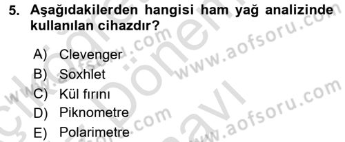 Temel Yem Bilgisi ve Hayvan Besleme Dersi 2022 - 2023 Yılı (Final) Dönem Sonu Sınavı 5. Soru