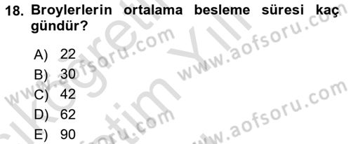 Temel Yem Bilgisi ve Hayvan Besleme Dersi 2022 - 2023 Yılı Yaz Okulu Sınavı 18. Soru