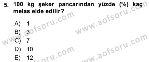 Temel Yem Bilgisi ve Hayvan Besleme Dersi 2022 - 2023 Yılı Yaz Okulu Sınavı 5. Soru