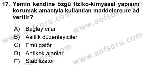 Temel Yem Bilgisi ve Hayvan Besleme Dersi 2023 - 2024 Yılı (Vize) Ara Sınavı 17. Soru