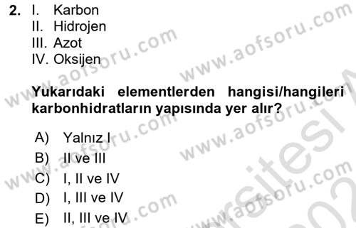 Temel Yem Bilgisi ve Hayvan Besleme Dersi 2023 - 2024 Yılı (Vize) Ara Sınavı 2. Soru