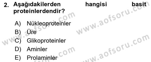 Temel Yem Bilgisi ve Hayvan Besleme Dersi 2023 - 2024 Yılı Yaz Okulu Sınavı 2. Soru