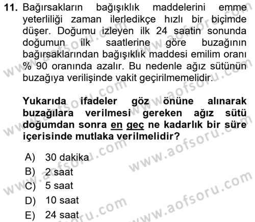 Temel Yem Bilgisi ve Hayvan Besleme Dersi 2024 - 2025 Yılı (Final) Dönem Sonu Sınav Soruları 11. Soru