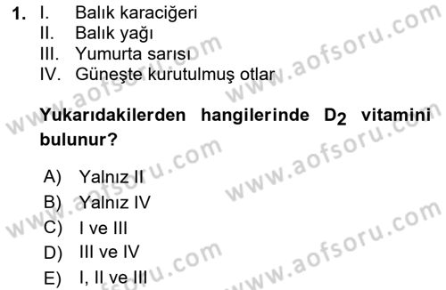 Temel Yem Bilgisi ve Hayvan Besleme Dersi 2025 - 2026 Yılı (Final) Dönem Sonu Sınav Soruları 1. Soru
