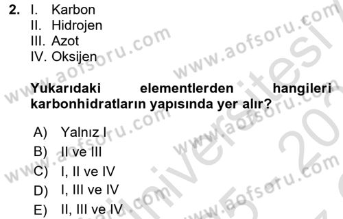 Temel Yem Bilgisi ve Hayvan Besleme Dersi 2025 - 2026 Yılı Yaz Okulu Sınav Soruları 2. Soru