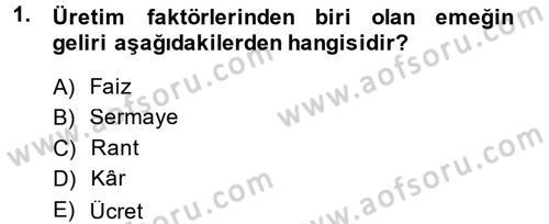 Hayvancılık Ekonomisi Dersi 2014 - 2015 Yılı Tek Ders Sınav Soruları 1. Soru