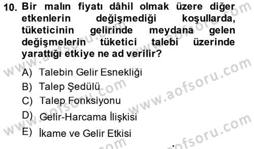 Hayvancılık Ekonomisi Dersi 2014 - 2015 Yılı Tek Ders Sınav Soruları 10. Soru