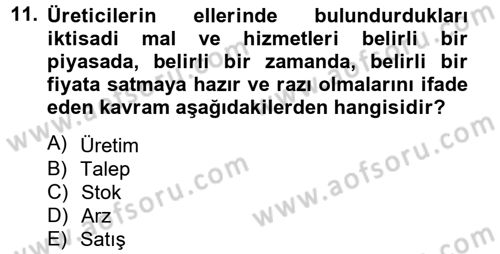 Hayvancılık Ekonomisi Dersi 2014 - 2015 Yılı Tek Ders Sınav Soruları 11. Soru