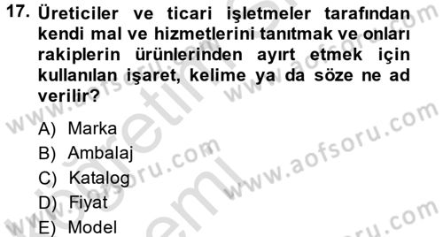 Hayvancılık Ekonomisi Dersi 2014 - 2015 Yılı Tek Ders Sınav Soruları 17. Soru