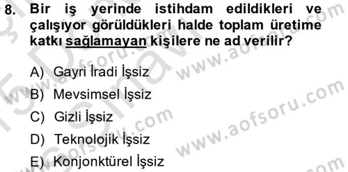Hayvancılık Ekonomisi Dersi 2014 - 2015 Yılı Tek Ders Sınav Soruları 8. Soru