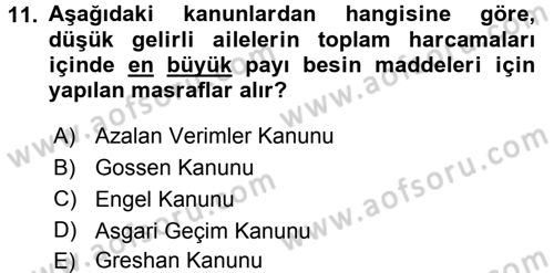 Hayvancılık Ekonomisi Dersi 2015 - 2016 Yılı Tek Ders Sınav Soruları 11. Soru