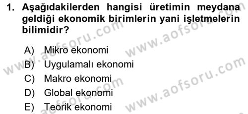 Hayvancılık Ekonomisi Dersi 2023 - 2024 Yılı (Final) Dönem Sonu Sınav Soruları 1. Soru