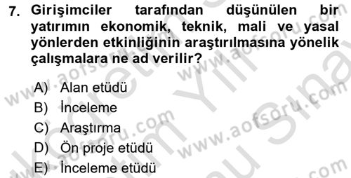 Hayvancılık Ekonomisi Dersi 2023 - 2024 Yılı (Final) Dönem Sonu Sınav Soruları 7. Soru