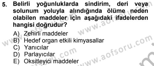 Temel Veteriner Patoloji Dersi 2012 - 2013 Yılı (Vize) Ara Sınav Soruları 5. Soru