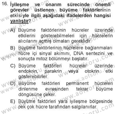 Temel Veteriner Patoloji Dersi 2012 - 2013 Yılı Tek Ders Sınav Soruları 16. Soru