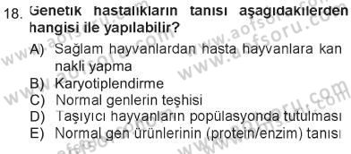 Temel Veteriner Patoloji Dersi 2012 - 2013 Yılı Tek Ders Sınav Soruları 18. Soru