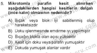 Temel Veteriner Patoloji Dersi 2012 - 2013 Yılı Tek Ders Sınav Soruları 5. Soru