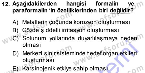 Temel Veteriner Patoloji Dersi 2013 - 2014 Yılı (Vize) Ara Sınav Soruları 12. Soru