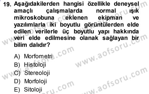 Temel Veteriner Patoloji Dersi 2013 - 2014 Yılı (Vize) Ara Sınav Soruları 19. Soru