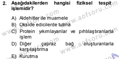 Temel Veteriner Patoloji Dersi 2013 - 2014 Yılı (Final) Dönem Sonu Sınav Soruları 2. Soru