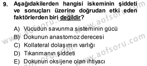 Temel Veteriner Patoloji Dersi 2013 - 2014 Yılı (Final) Dönem Sonu Sınav Soruları 9. Soru