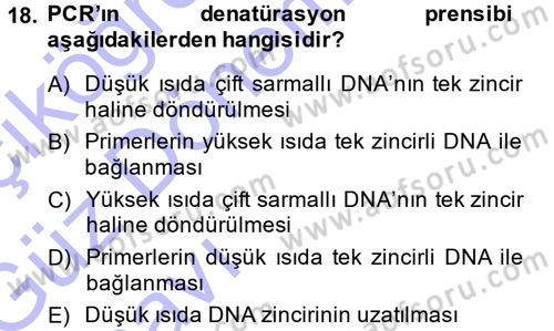 Temel Veteriner Patoloji Dersi 2014 - 2015 Yılı (Vize) Ara Sınav Soruları 18. Soru