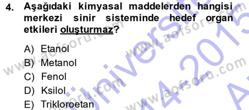 Temel Veteriner Patoloji Dersi 2014 - 2015 Yılı (Vize) Ara Sınav Soruları 4. Soru