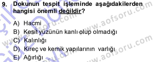 Temel Veteriner Patoloji Dersi 2014 - 2015 Yılı (Vize) Ara Sınav Soruları 9. Soru