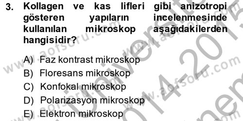 Temel Veteriner Patoloji Dersi 2014 - 2015 Yılı (Final) Dönem Sonu Sınav Soruları 3. Soru