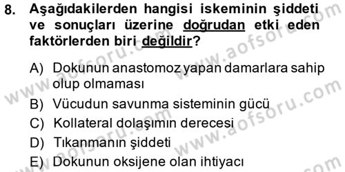 Temel Veteriner Patoloji Dersi 2014 - 2015 Yılı (Final) Dönem Sonu Sınav Soruları 8. Soru