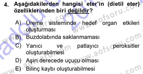 Temel Veteriner Patoloji Dersi 2015 - 2016 Yılı (Vize) Ara Sınav Soruları 4. Soru