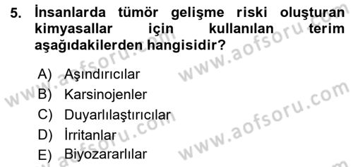 Temel Veteriner Patoloji Dersi 2015 - 2016 Yılı (Vize) Ara Sınav Soruları 5. Soru