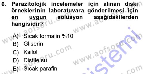 Temel Veteriner Patoloji Dersi 2015 - 2016 Yılı (Vize) Ara Sınav Soruları 6. Soru