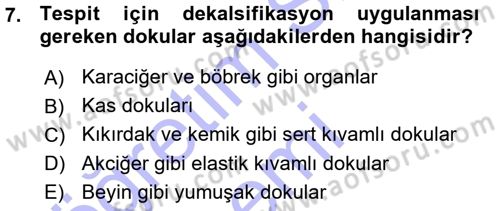 Temel Veteriner Patoloji Dersi 2015 - 2016 Yılı (Vize) Ara Sınav Soruları 7. Soru
