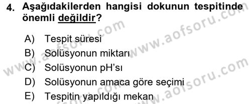 Temel Veteriner Patoloji Dersi 2016 - 2017 Yılı 3 Ders Sınav Soruları 4. Soru