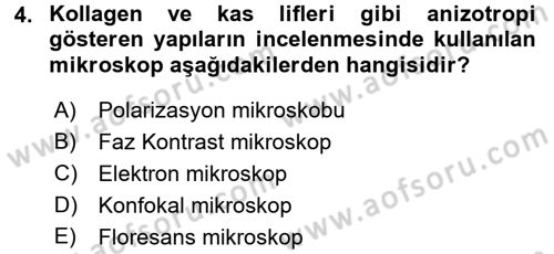 Temel Veteriner Patoloji Dersi 2016 - 2017 Yılı (Final) Dönem Sonu Sınav Soruları 4. Soru