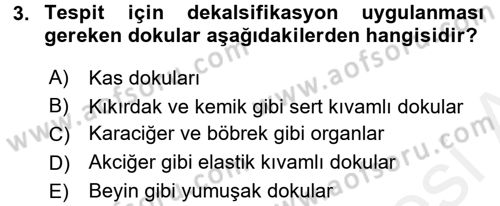 Temel Veteriner Patoloji Dersi 2017 - 2018 Yılı 3 Ders Sınav Soruları 3. Soru