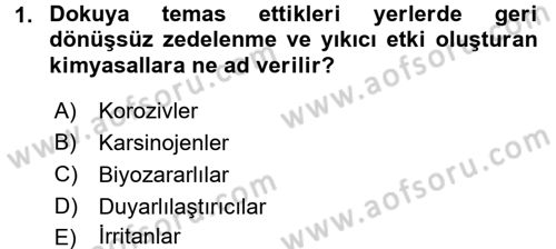 Temel Veteriner Patoloji Dersi 2017 - 2018 Yılı (Final) Dönem Sonu Sınav Soruları 1. Soru