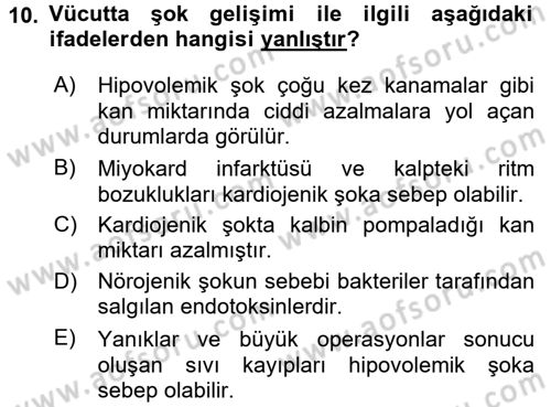 Temel Veteriner Patoloji Dersi 2017 - 2018 Yılı (Final) Dönem Sonu Sınav Soruları 10. Soru
