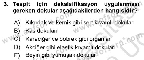 Temel Veteriner Patoloji Dersi 2018 - 2019 Yılı 3 Ders Sınav Soruları 3. Soru